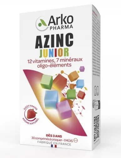 Azinc Junior Goût Fraise 30 Comprimés à Croquer